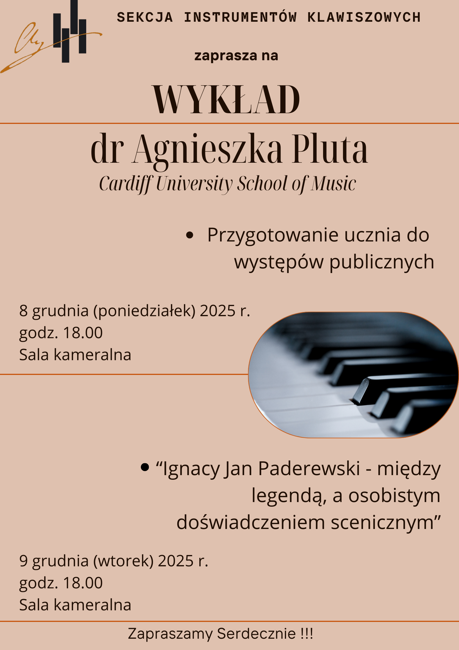 Lectures at Fryderyk Chopin State Primary and Secondary Music School in Nowy Targ, Poland  